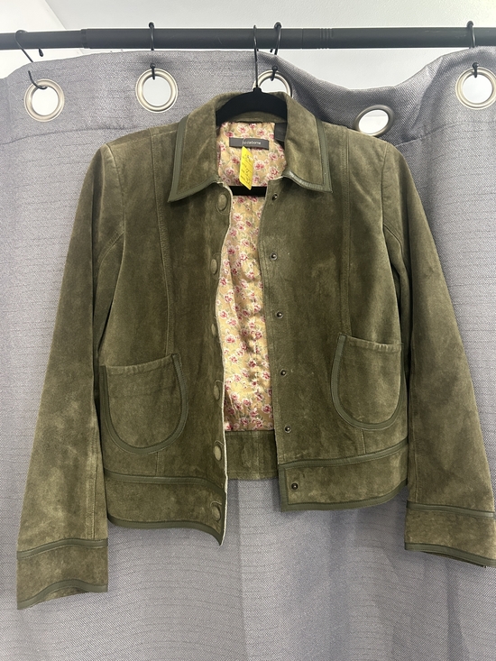 Liz Claiborne Jackets & Blazers - Liz Claiborne Olive Green Suede Jacket with Floral Lining